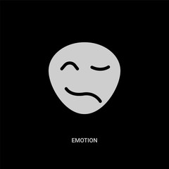white emotion vector icon on black background. modern flat emotion from emotions concept vector sign symbol can be use for web, mobile and logo.
