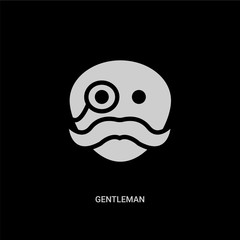 white gentleman vector icon on black background. modern flat gentleman from emotions concept vector sign symbol can be use for web, mobile and logo.