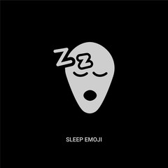 white sleep emoji vector icon on black background. modern flat sleep emoji from emoji concept vector sign symbol can be use for web, mobile and logo.