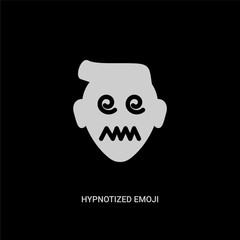 white hypnotized emoji vector icon on black background. modern flat hypnotized emoji from emoji concept vector sign symbol can be use for web, mobile and logo.