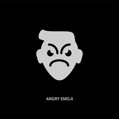 white angry emoji vector icon on black background. modern flat angry emoji from emoji concept vector sign symbol can be use for web, mobile and logo.