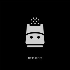 white air purifier vector icon on black background. modern flat air purifier from electronic devices concept vector sign symbol can be use for web, mobile and logo.