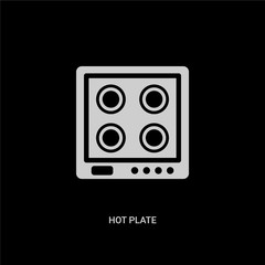 white hot plate vector icon on black background. modern flat hot plate from electronic devices concept vector sign symbol can be use for web, mobile and logo.