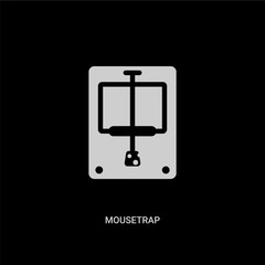 white mousetrap vector icon on black background. modern flat mousetrap from electronic devices concept vector sign symbol can be use for web, mobile and logo.