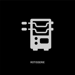 white rotisserie vector icon on black background. modern flat rotisserie from electronic devices concept vector sign symbol can be use for web, mobile and logo.