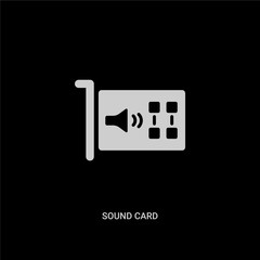 white sound card vector icon on black background. modern flat sound card from electronic devices concept vector sign symbol can be use for web, mobile and logo.
