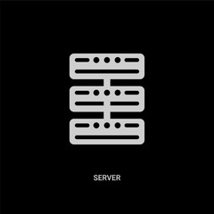 white server vector icon on black background. modern flat server from electronic devices concept vector sign symbol can be use for web, mobile and logo.