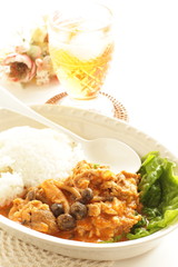 Shimeji mushroom in beef stew served with rice