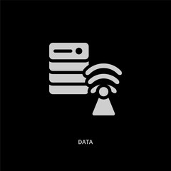 white data vector icon on black background. modern flat data from electrian connections concept vector sign symbol can be use for web, mobile and logo.