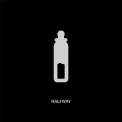 white halfway vector icon on black background. modern flat halfway from education concept vector sign symbol can be use for web, mobile and logo.