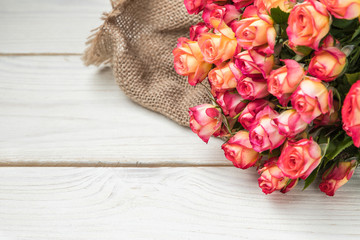 Beautiful roses on the table