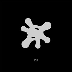 white ink vector icon on black background. modern flat ink from education concept vector sign symbol can be use for web, mobile and logo.