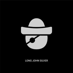 white long john silver vector icon on black background. modern flat long john silver from education concept vector sign symbol can be use for web, mobile and logo.