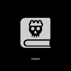 white yorick vector icon on black background. modern flat yorick from education concept vector sign symbol can be use for web, mobile and logo.