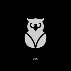 white owl vector icon on black background. modern flat owl from education concept vector sign symbol can be use for web, mobile and logo.