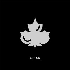 white autumn vector icon on black background. modern flat autumn from education concept vector sign symbol can be use for web, mobile and logo.