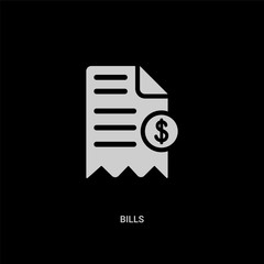 white bills vector icon on black background. modern flat bills from ecommerce and payment concept vector sign symbol can be use for web, mobile and logo.