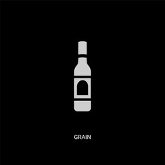 white grain vector icon on black background. modern flat grain from drinks concept vector sign symbol can be use for web, mobile and logo.