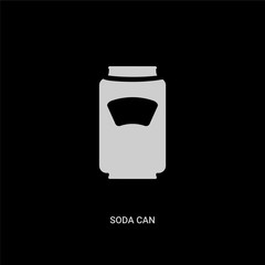 white soda can vector icon on black background. modern flat soda can from drinks concept vector sign symbol can be use for web, mobile and logo.