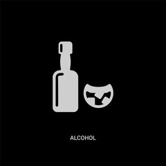 white alcohol vector icon on black background. modern flat alcohol from drinks concept vector sign symbol can be use for web, mobile and logo.