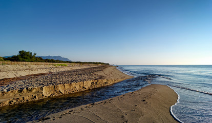 Bravone coastal River eastern coast of Corsica island