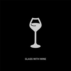 white glass with wine vector icon on black background. modern flat glass with wine from drinks concept vector sign symbol can be use for web, mobile and logo.