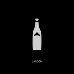white lagoon vector icon on black background. modern flat lagoon from drinks concept vector sign symbol can be use for web, mobile and logo.