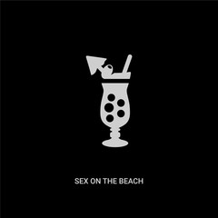 white sex on the beach vector icon on black background. modern flat sex on the beach from drinks concept vector sign symbol can be use for web, mobile and logo.