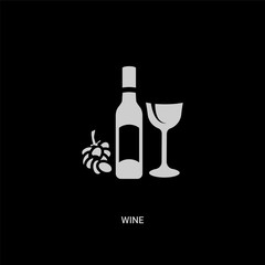 white wine vector icon on black background. modern flat wine from drinks concept vector sign symbol can be use for web, mobile and logo.