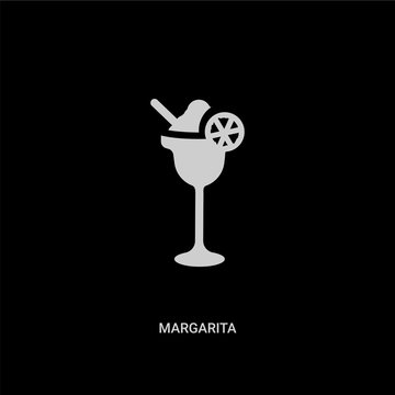 white margarita vector icon on black background. modern flat margarita from drinks concept vector sign symbol can be use for web, mobile and logo.