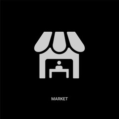 white market vector icon on black background. modern flat market from digital economy concept vector sign symbol can be use for web, mobile and logo.