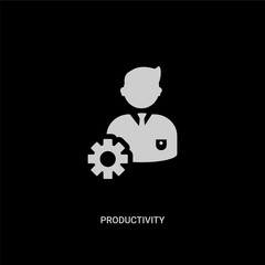 white productivity vector icon on black background. modern flat productivity from digital economy concept vector sign symbol can be use for web, mobile and logo.