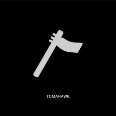 white tomahawk vector icon on black background. modern flat tomahawk from desert concept vector sign symbol can be use for web, mobile and logo.