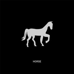 white horse vector icon on black background. modern flat horse from desert concept vector sign symbol can be use for web, mobile and logo.