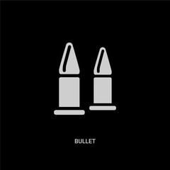 white bullet vector icon on black background. modern flat bullet from desert concept vector sign symbol can be use for web, mobile and logo.