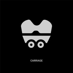 white carriage vector icon on black background. modern flat carriage from desert concept vector sign symbol can be use for web, mobile and logo.