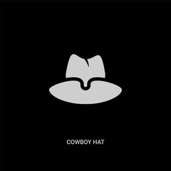 white cowboy hat vector icon on black background. modern flat cowboy hat from desert concept vector sign symbol can be use for web, mobile and logo.