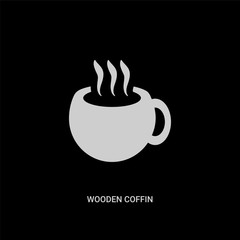 white wooden coffin vector icon on black background. modern flat wooden coffin from desert concept vector sign symbol can be use for web, mobile and logo.