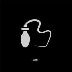 white whip vector icon on black background. modern flat whip from desert concept vector sign symbol can be use for web, mobile and logo.
