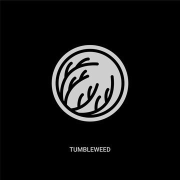 white tumbleweed vector icon on black background. modern flat tumbleweed from desert concept vector sign symbol can be use for web, mobile and logo.