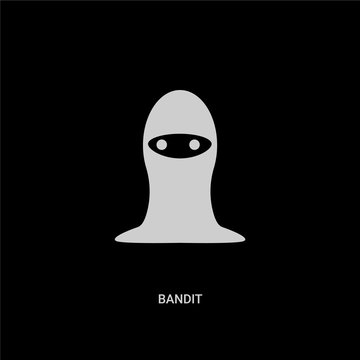white bandit vector icon on black background. modern flat bandit from desert concept vector sign symbol can be use for web, mobile and logo.
