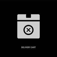 white delivery cart vector icon on black background. modern flat delivery cart from delivery and logistic concept vector sign symbol can be use for web, mobile and logo.