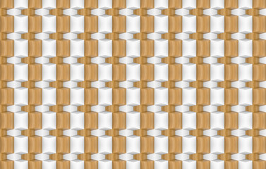 3d rendering. minimal modern wood square grid pattern design tiles wall  background.