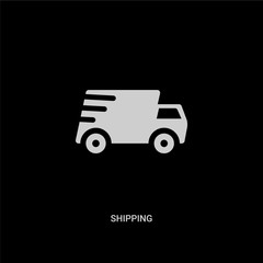 white shipping vector icon on black background. modern flat shipping from delivery and logistic concept vector sign symbol can be use for web, mobile and logo.