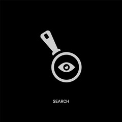white search vector icon on black background. modern flat search from customer service concept vector sign symbol can be use for web, mobile and logo.