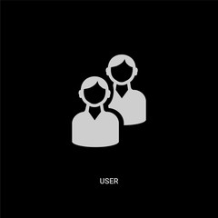 white user vector icon on black background. modern flat user from customer service concept vector sign symbol can be use for web, mobile and logo.