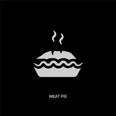 white meat pie vector icon on black background. modern flat meat pie from culture concept vector sign symbol can be use for web, mobile and logo.