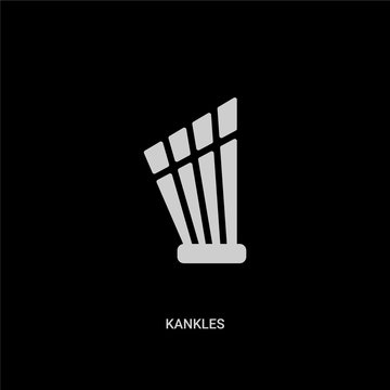 white kankles vector icon on black background. modern flat kankles from culture concept vector sign symbol can be use for web, mobile and logo.
