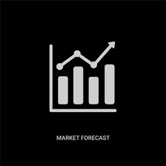 white market forecast vector icon on black background. modern flat market forecast from cryptocurrency economy concept vector sign symbol can be use for web, mobile and logo.