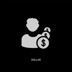 white dollar vector icon on black background. modern flat dollar from cryptocurrency economy concept vector sign symbol can be use for web, mobile and logo.